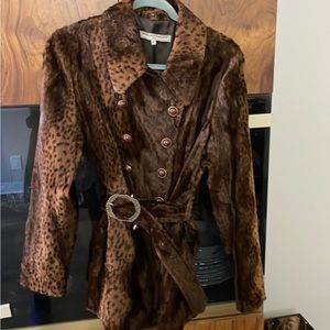 leopard gorgeous softest Trench coat 100 % calf hair size Medium.$1200.00 Hold